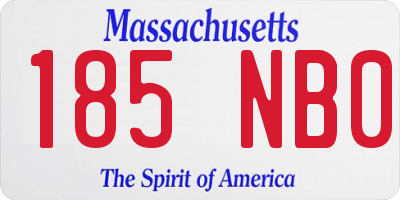 MA license plate 185NB0