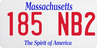 MA license plate 185NB2