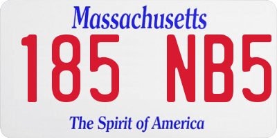 MA license plate 185NB5