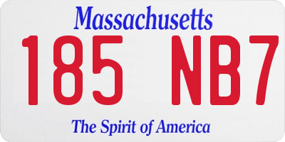 MA license plate 185NB7