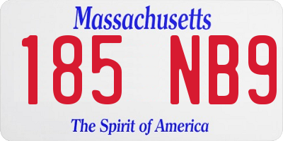 MA license plate 185NB9
