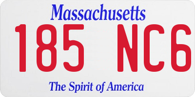 MA license plate 185NC6