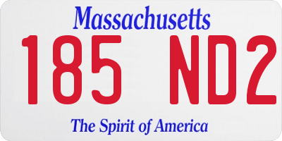 MA license plate 185ND2