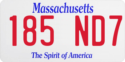MA license plate 185ND7