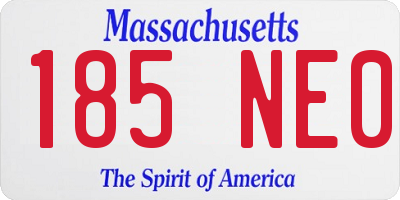 MA license plate 185NE0