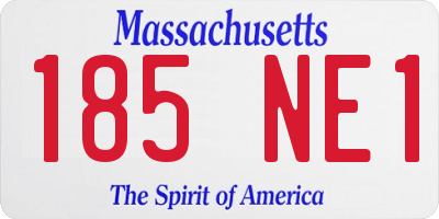 MA license plate 185NE1