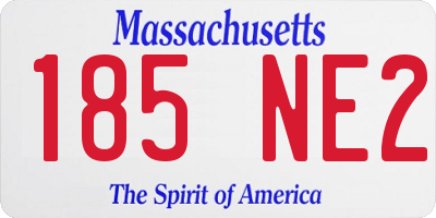 MA license plate 185NE2
