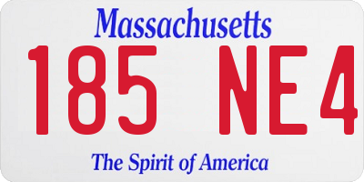 MA license plate 185NE4