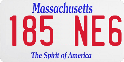 MA license plate 185NE6