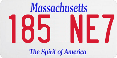 MA license plate 185NE7