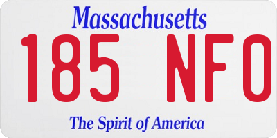 MA license plate 185NF0
