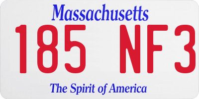 MA license plate 185NF3