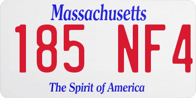 MA license plate 185NF4