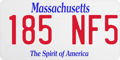 MA license plate 185NF5