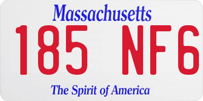 MA license plate 185NF6
