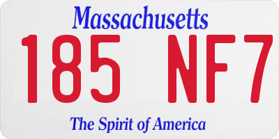 MA license plate 185NF7