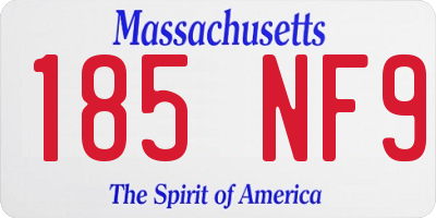 MA license plate 185NF9