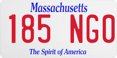 MA license plate 185NG0