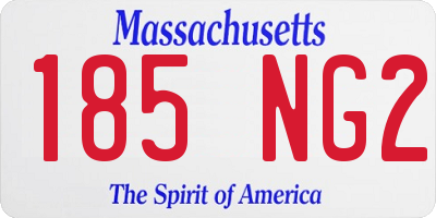 MA license plate 185NG2