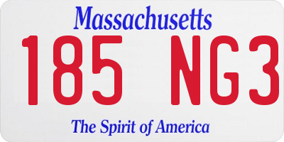 MA license plate 185NG3