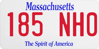 MA license plate 185NH0