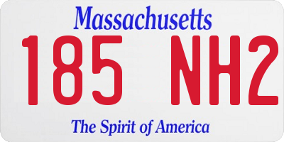 MA license plate 185NH2