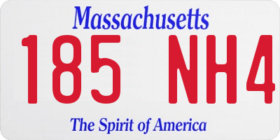 MA license plate 185NH4