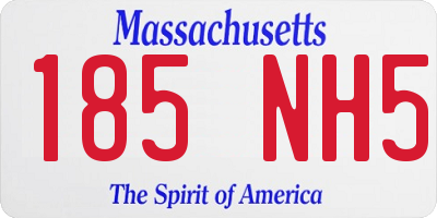 MA license plate 185NH5