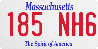 MA license plate 185NH6