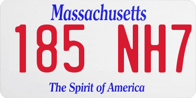 MA license plate 185NH7