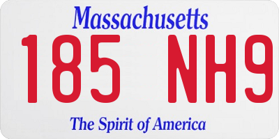 MA license plate 185NH9