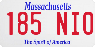 MA license plate 185NI0