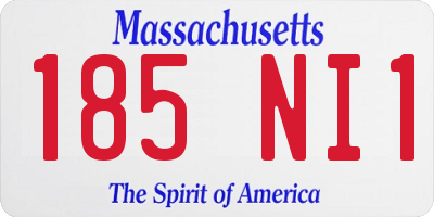 MA license plate 185NI1