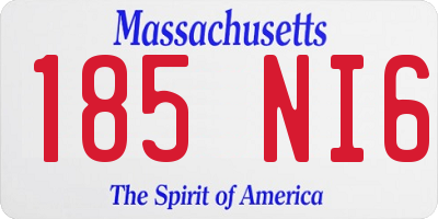 MA license plate 185NI6