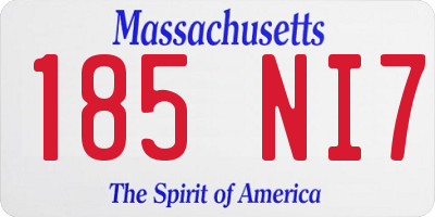 MA license plate 185NI7