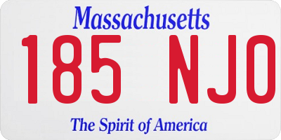 MA license plate 185NJ0