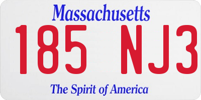 MA license plate 185NJ3