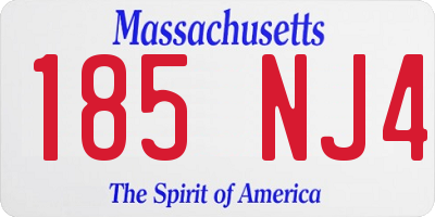 MA license plate 185NJ4