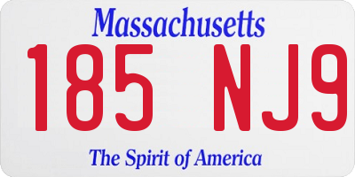 MA license plate 185NJ9