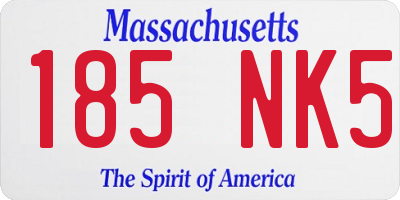 MA license plate 185NK5