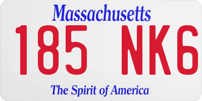 MA license plate 185NK6
