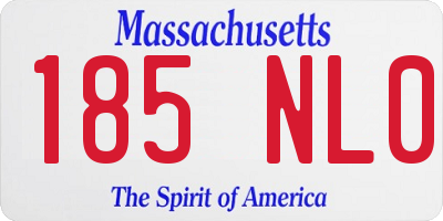 MA license plate 185NL0