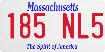 MA license plate 185NL5