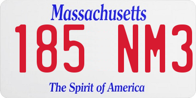MA license plate 185NM3