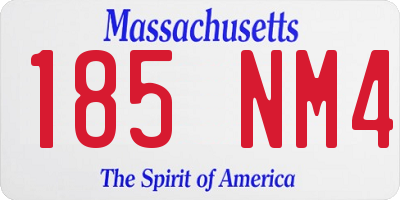 MA license plate 185NM4