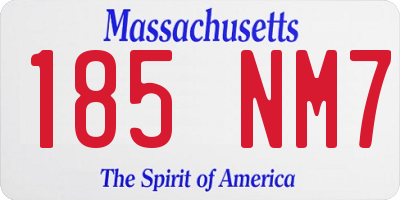 MA license plate 185NM7