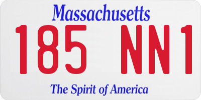 MA license plate 185NN1