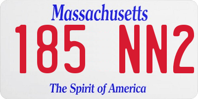 MA license plate 185NN2