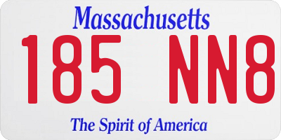 MA license plate 185NN8