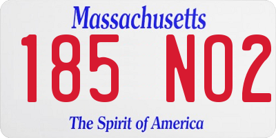MA license plate 185NO2